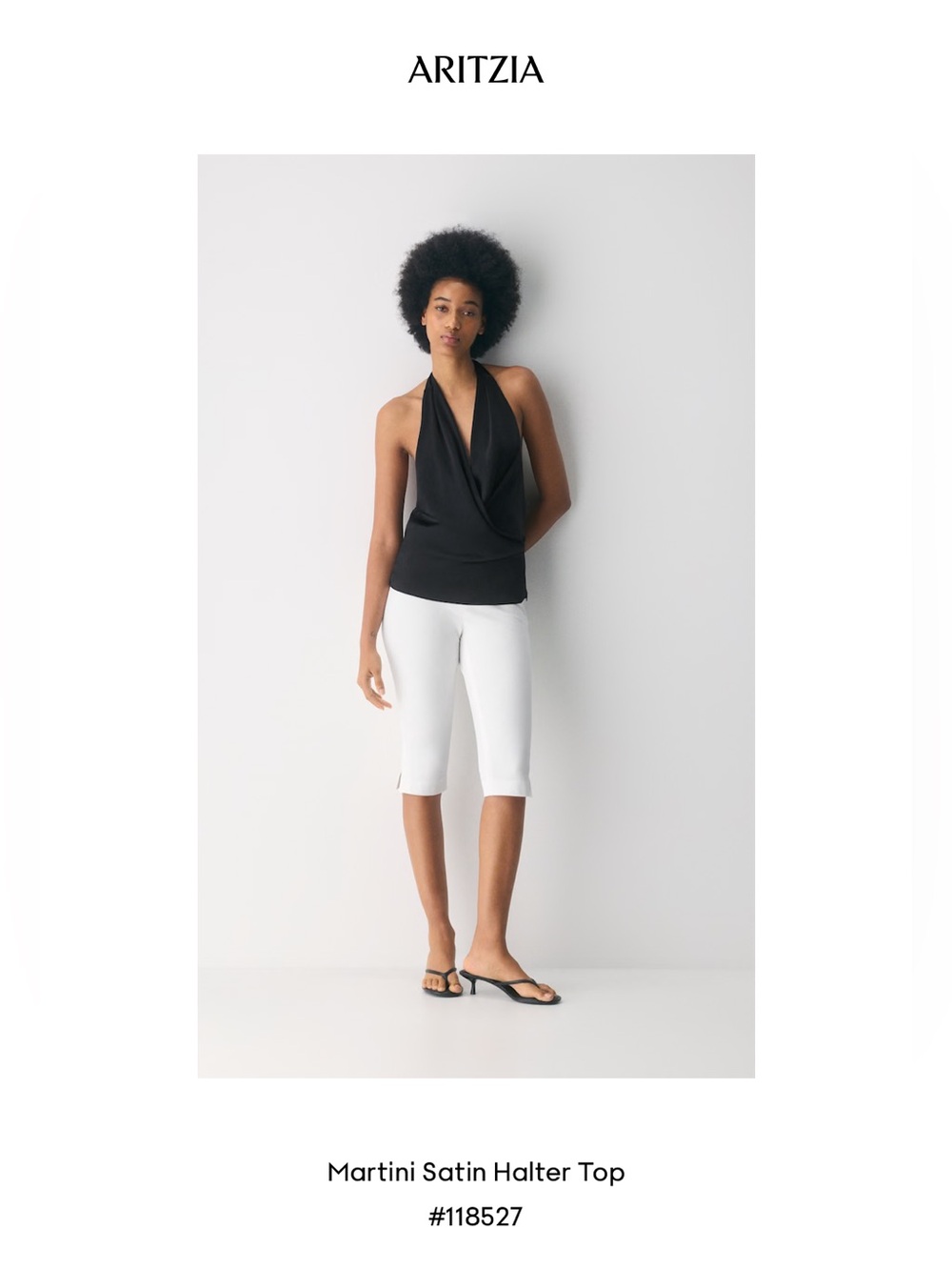 Wilfred Black Satin Halter Camisole